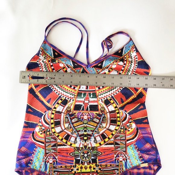 Bergdorf Goodman Camilla, Rainbow Warrior Print Reversable Swimsuit / Size M-L - Picture 7 of 11
